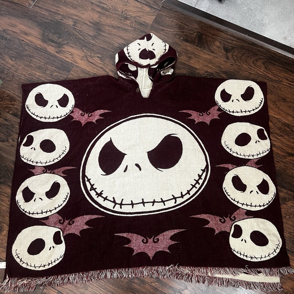 'The Nightmare Before‎ Christmas' Jack Skellington Poncho Unisex Made In Ecuador